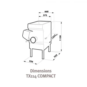 Dimensions Hachoir de Laboratoire double coupe professionnel Compact TX114 de la marque DADAUX