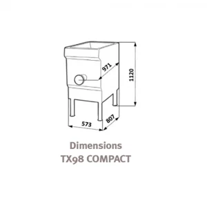 Dimensions Hachoir de Laboratoire double coupe professionnel Compact TX98 DADAUX